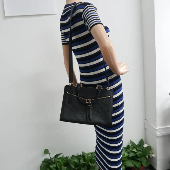 100% Authentic Louis Vuitton Sully Black Monogram Leather Satchel - Picture 12 of 12